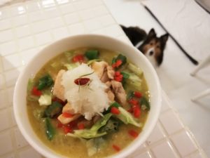 犬ご飯【鶏ムネ肉と野菜のソテー＆玄米とコリンキーのスープ】